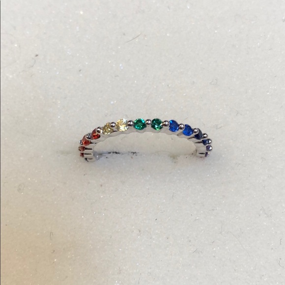 Jewelry - 925 Sterling Silver Rainbow Eternity Ring